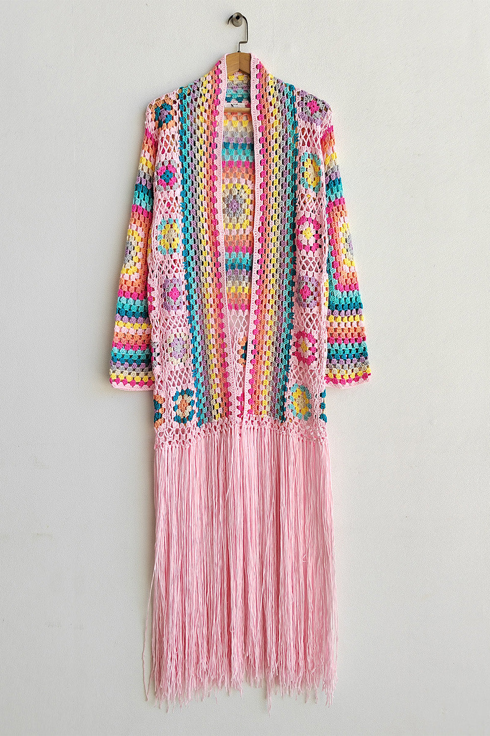 Fringe Crochet Long Sleeve Cardigan