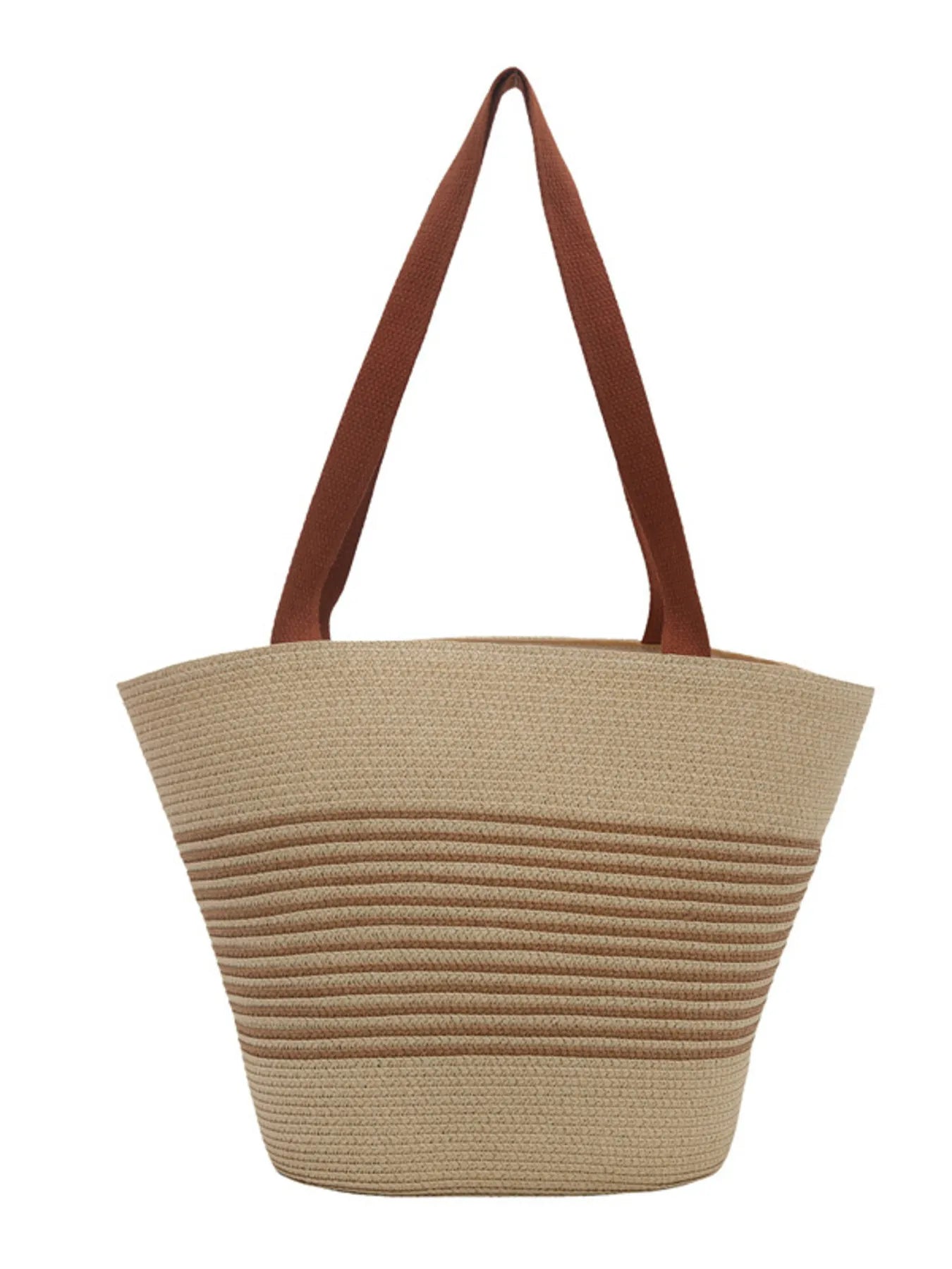 Striped Woven Tote Bag