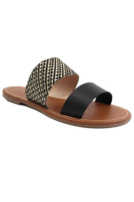Two Band Flat Slide Sandal