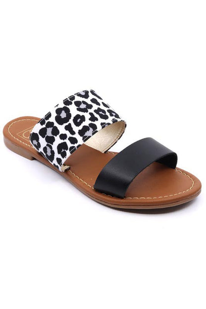 Two Band Flat Slide Sandal