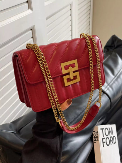 Quilted flap crossbody bag, view 8