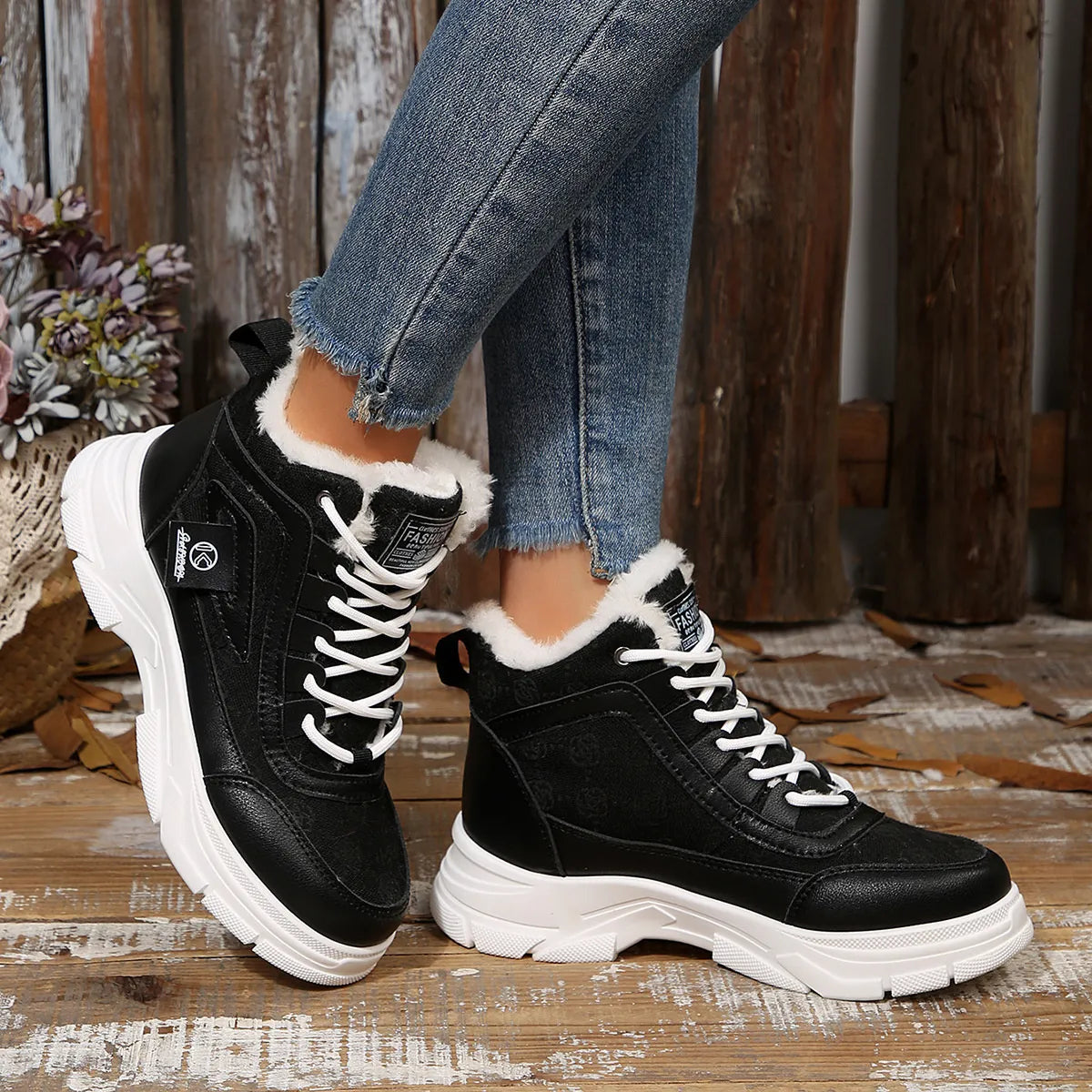 High-Top Platform Chunky Sneaker Boots