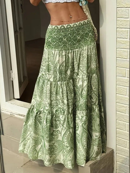 Paisley Print Maxi Skirt