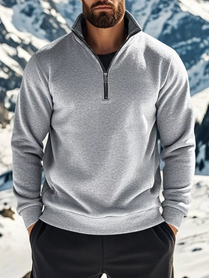 Men's Full Size Solid Color Zip Sweatshirt