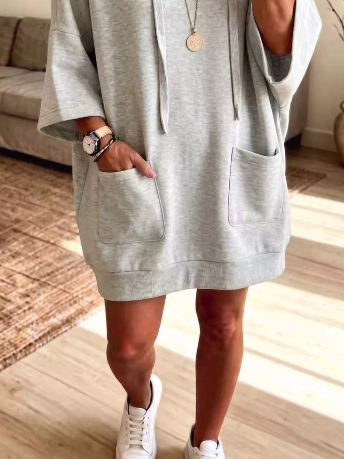 Full Size Drawstring Hoodie Plus Size
