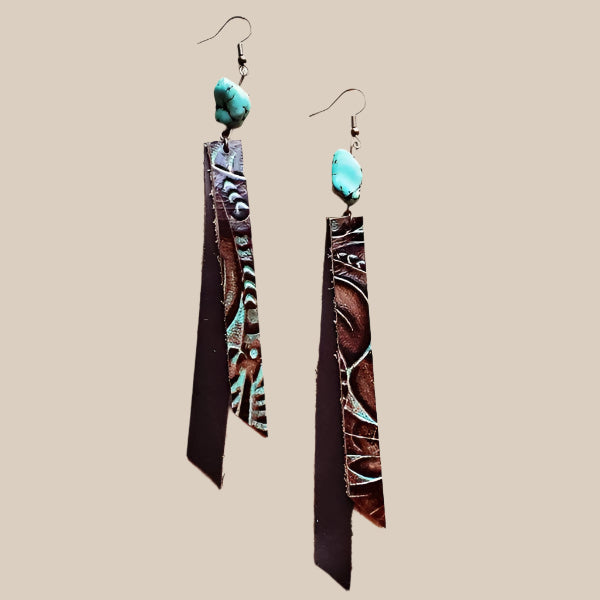 Leather Rectangle Earring