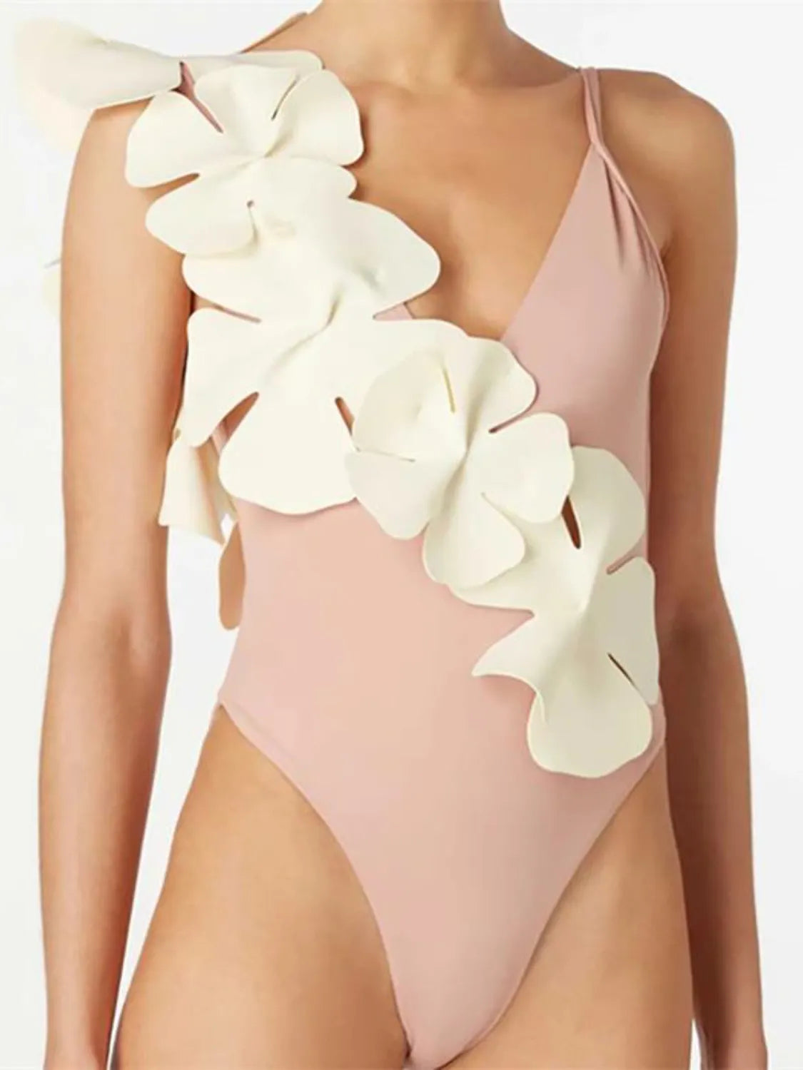 Flower Spaghetti Strap One-Piece Swimwear