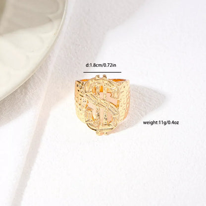 18K Gold-Plated Dollar Sign Ring