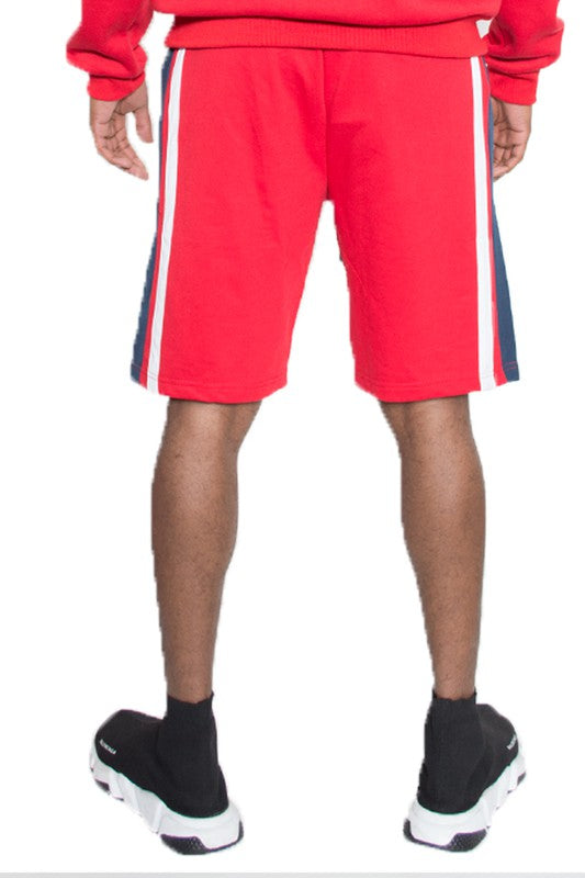 Mens Color Block Sweat Shorts