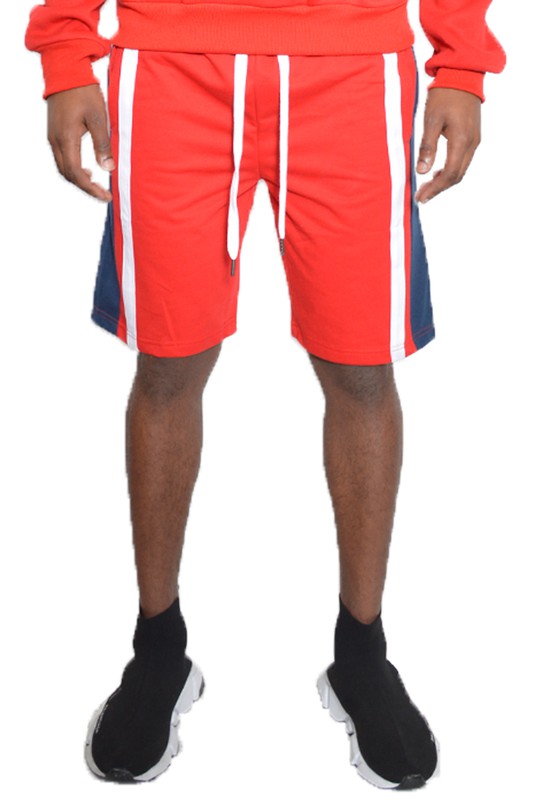 Mens Color Block Sweat Shorts