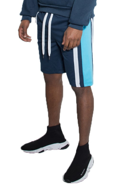 Mens Color Block Sweat Shorts