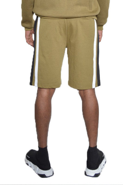 Mens Color Block Sweat Shorts
