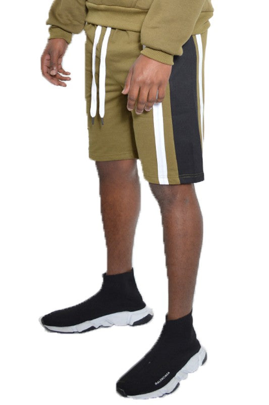Mens Color Block Sweat Shorts