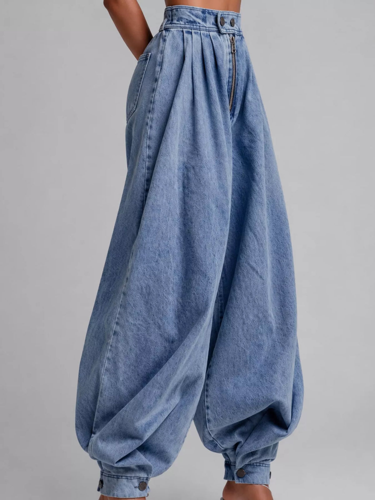 Plus size balloon leg jeans, view 2