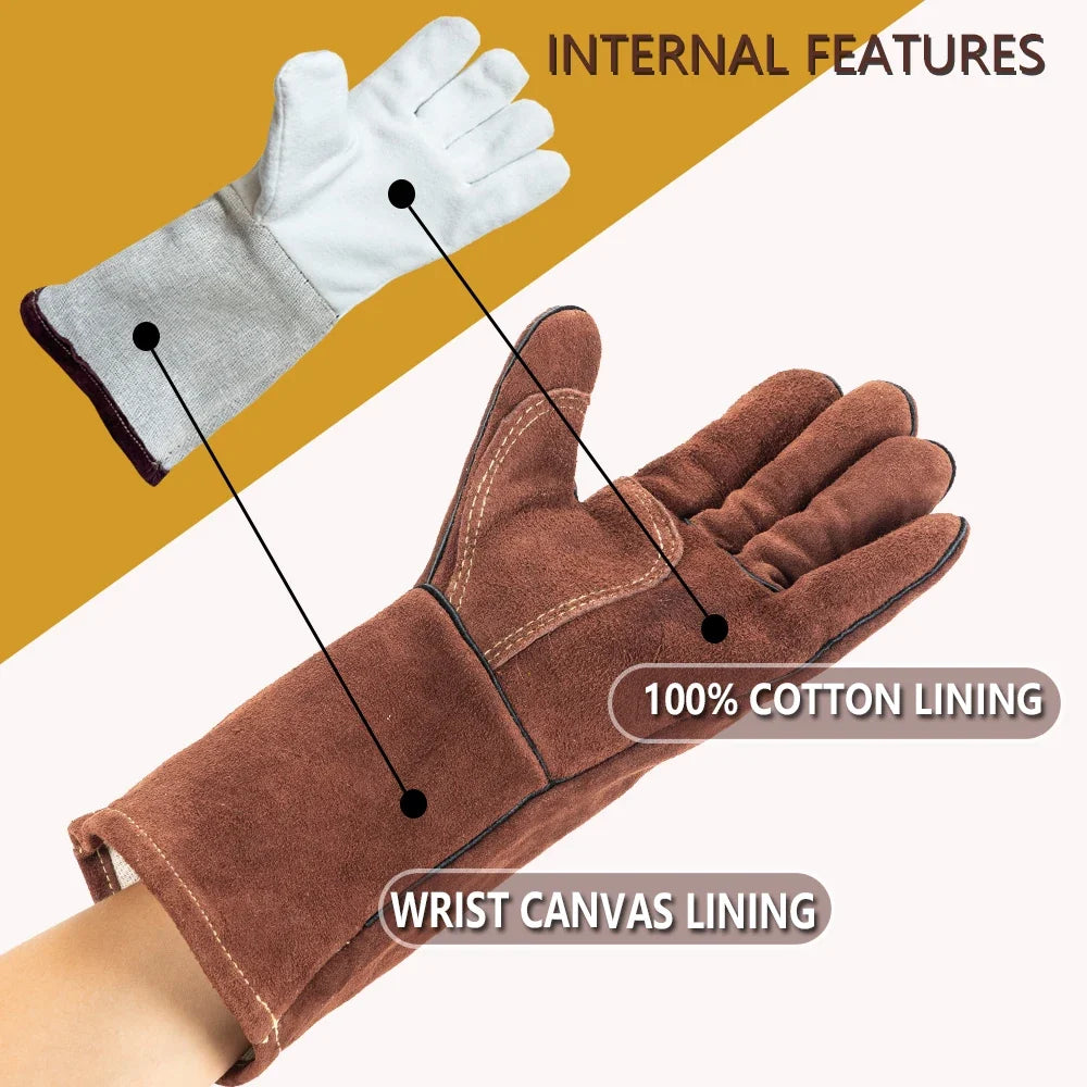 Leather welding gloves, view 4