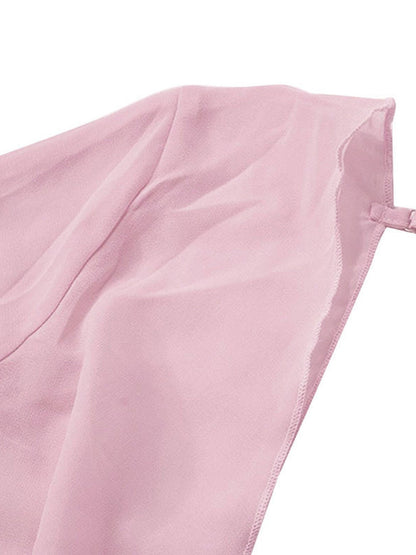 Sheer Chiffon Plunge Mini Dress