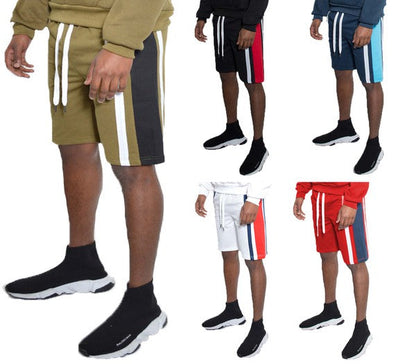 Mens Color Block Sweat Shorts