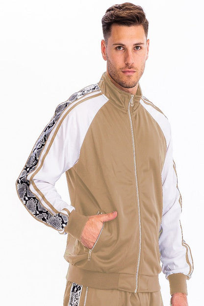 SNAKE SIDE PRINT TRACK JACKET