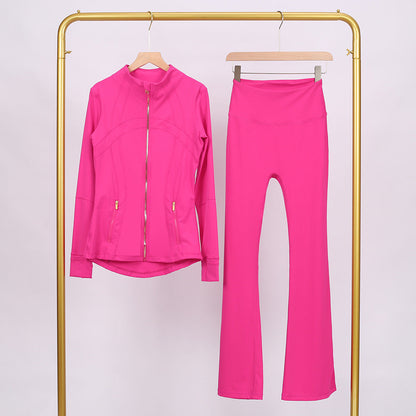 Golden zipper Slim fit yoga pants set