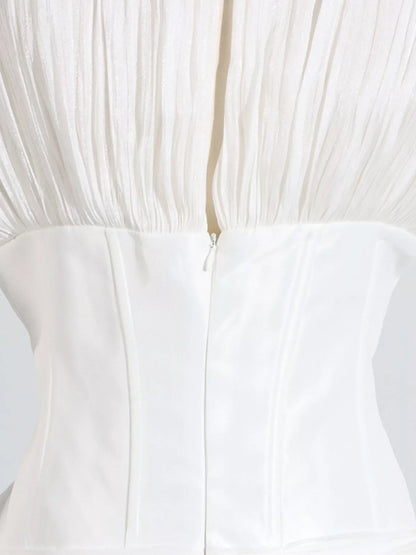 Ruffle Balloon Sleeve Mini Dress