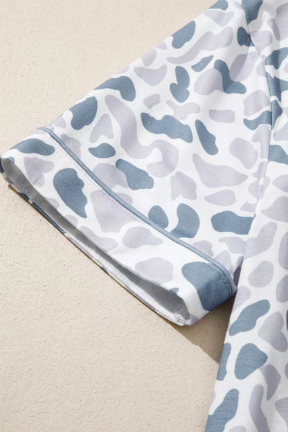 Camouflage Print Pajama Set