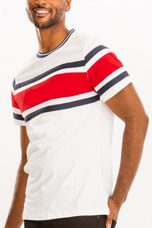 THREE STRIPE COTTON TSHIRT