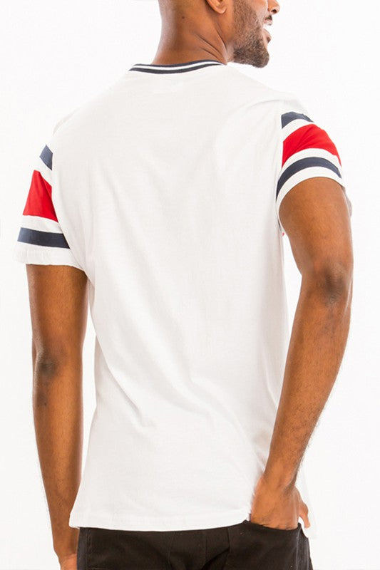 THREE STRIPE COTTON TSHIRT