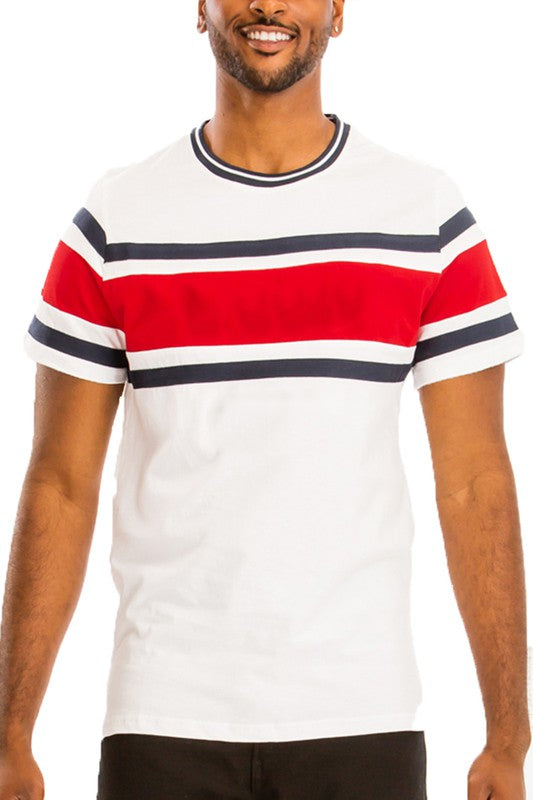 THREE STRIPE COTTON TSHIRT