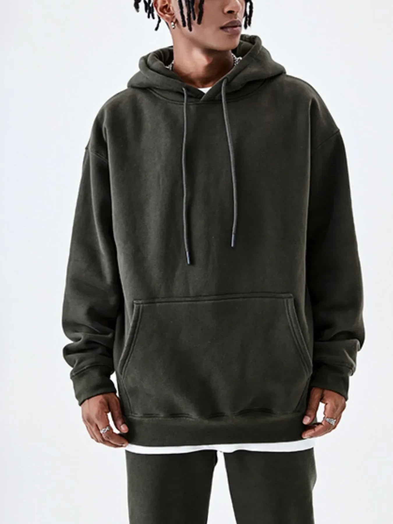 Men's Drawstring Drop Shoulder Hoodie