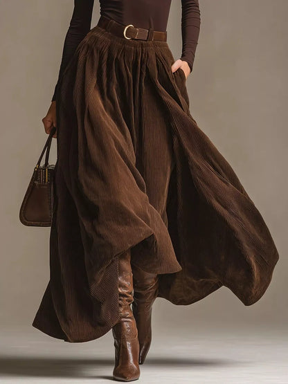 Turtleneck Long Sleeve Top and Maxi Skirt Set