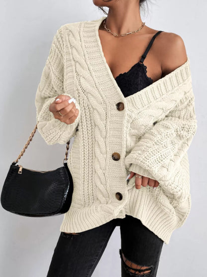 Cable knit cardigan, view 9