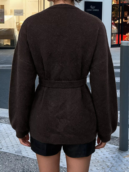 Tie-waist wrap cardigan, view 6