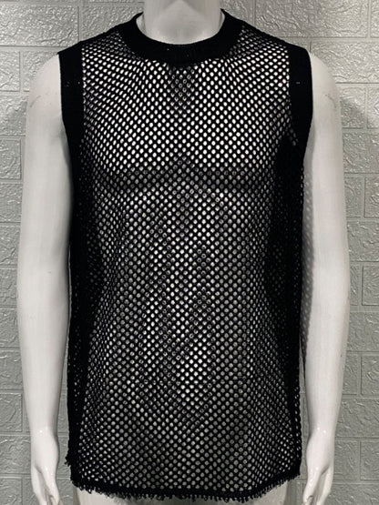 Men's Hollow Out Sleeveless Knit Top