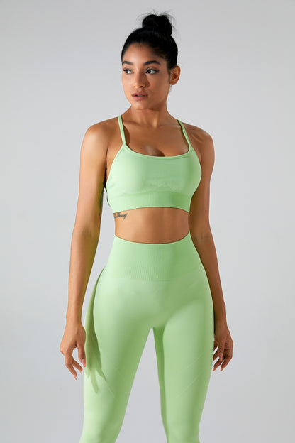 Crisscross Scoop Neck Top and High Waist Pants Active Set - MONLANE