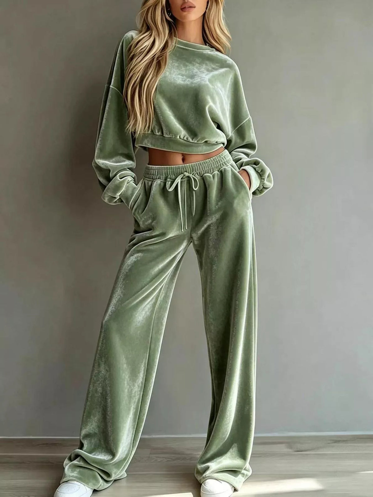 Cropped sweatshirt set, view 10