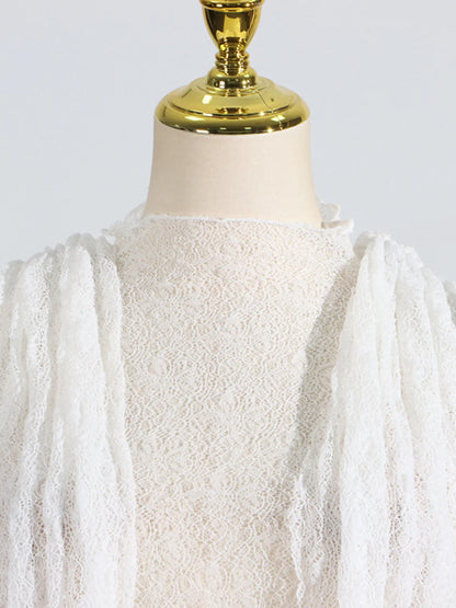 Ruffled Hem Lace Mini Dress