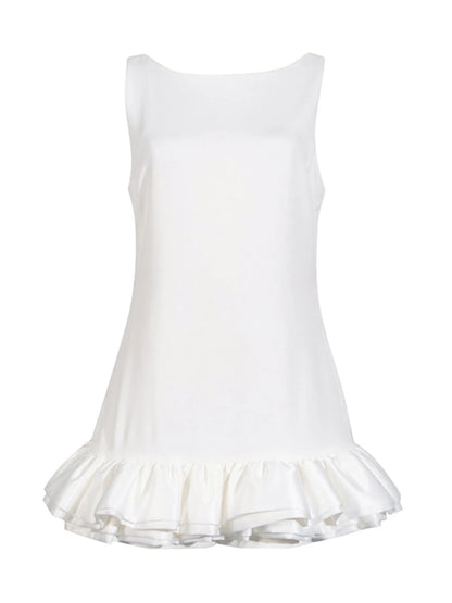 Ruffled Hem Sleeveless Mini Dress