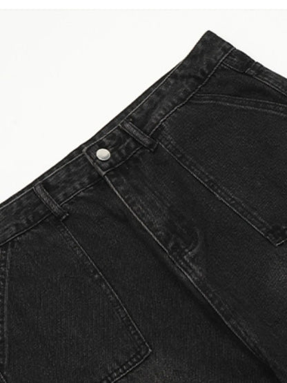 Men's Vintage Washed Cargo Denim Jeans