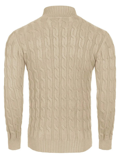 Men's Cable Knit Turtleneck Sweater