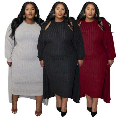 Two Piece Plus size Long Sleeved Jacket Set