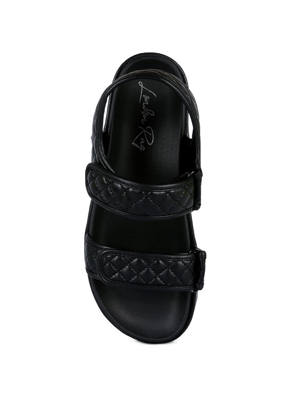 QUILTED PLATFORM SANDALS