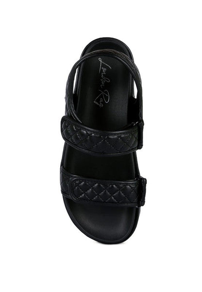 QUILTED PLATFORM SANDALS