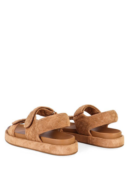 QUILTED PLATFORM SANDALS