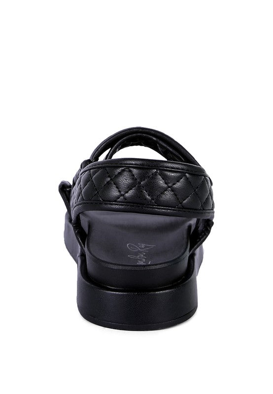 QUILTED PLATFORM SANDALS