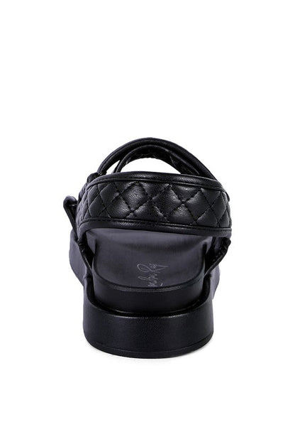 QUILTED PLATFORM SANDALS