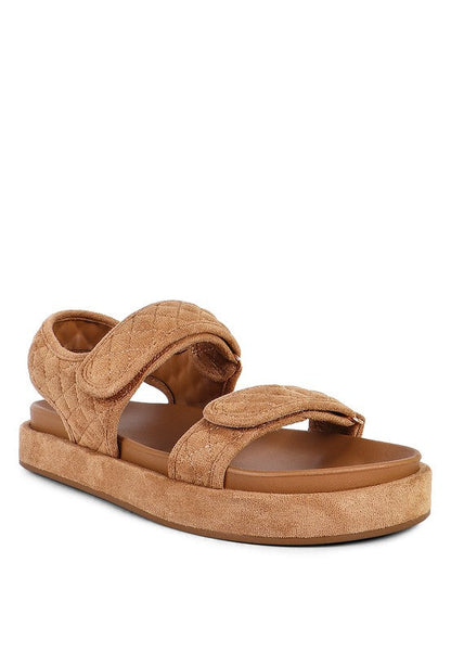 QUILTED PLATFORM SANDALS