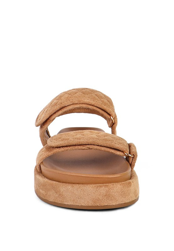 QUILTED PLATFORM SANDALS