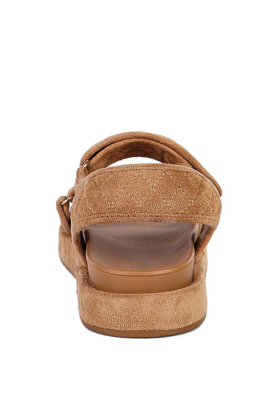 QUILTED PLATFORM SANDALS