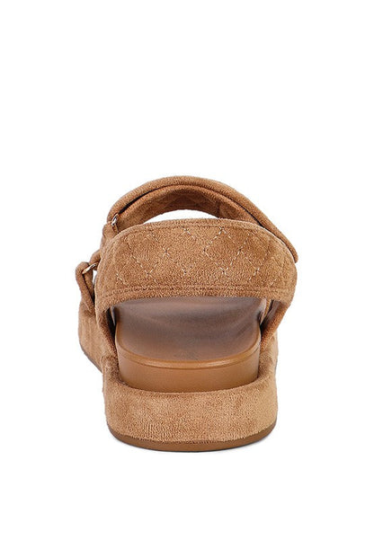 QUILTED PLATFORM SANDALS