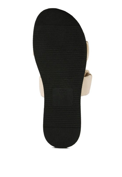 RUCHED STRAP PLATFORM SANDALS